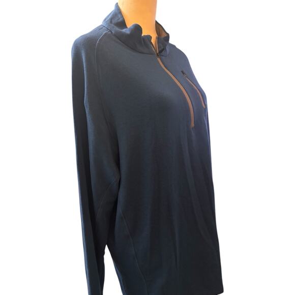 Free Fly Men's Bamboo Fleece Quarter Zip Pullover Sweater, Blue, Size XL - Picture 6 of 7